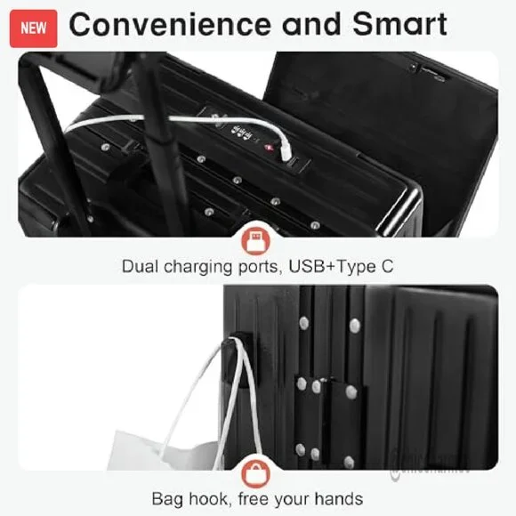 20 Inch Aluminum Frame Zipperless Hard Shell Carry On Luggage TSA Approved